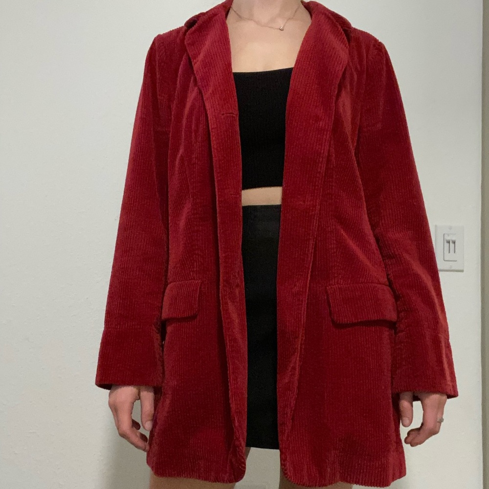 Red Corduroy Blazer
